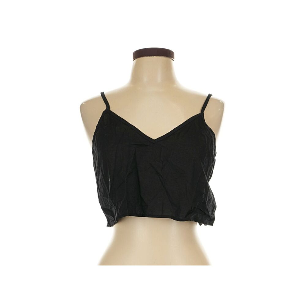 FARM Rio Black Cropped Camisole Tank Top Size L Minimal Y2K Summer
